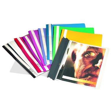 LOT DE 28 - CHEMISE À LAMELLE, A4, EN FILM RIGIDE, JAUNE