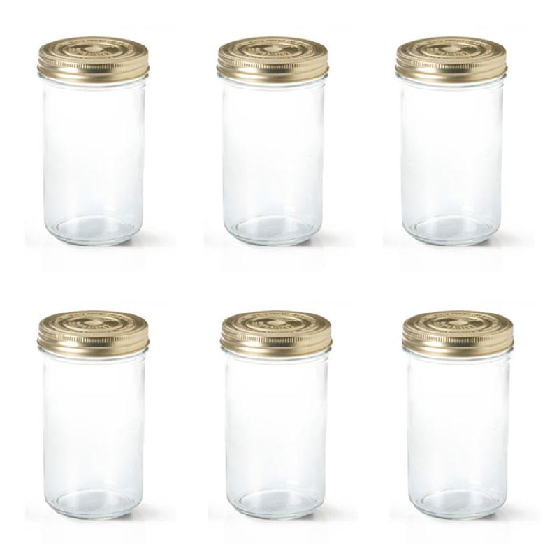 LOT DE 6 TERRINES EN VERRE 1000G AVEC COUVERCLE À VIS 110MM - LE PARFAIT - FAMILIA WISS