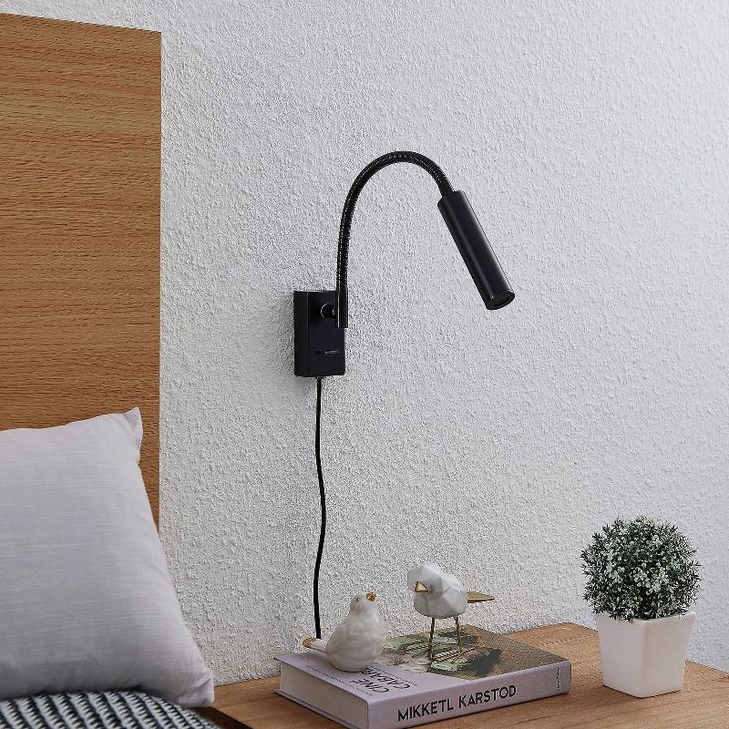 LUCANDE ANAELLA APPLIQUE LED NOIRE, 47 CM