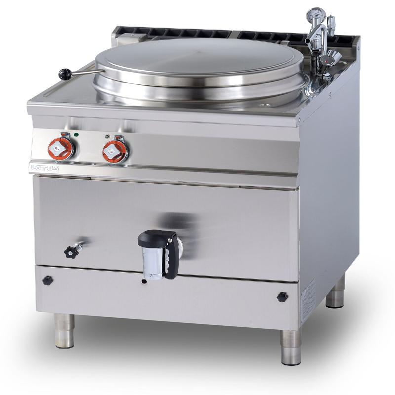 Marmite électrique à cuisson indirecte autoclave, cuve inox 100 L, structure inox, 80x90 h90 cm, modèle PIA100-98ET - 2043_0