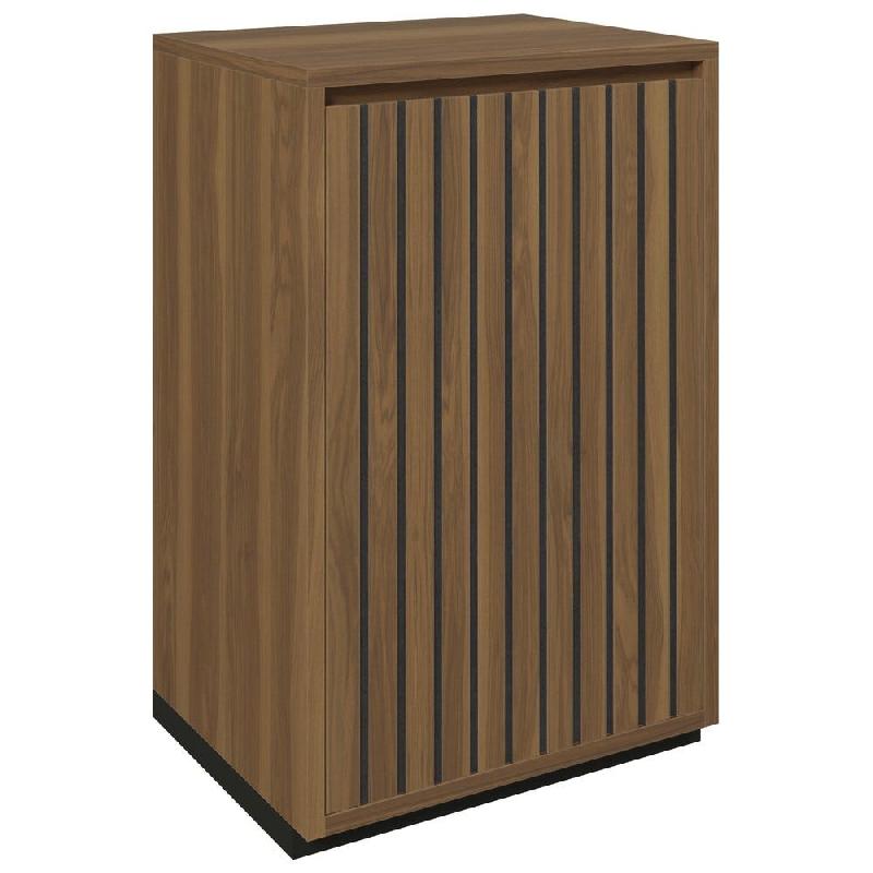 Meuble Vertigo T03 1 porte MDF noir et olivier - 60x47x93cm_0