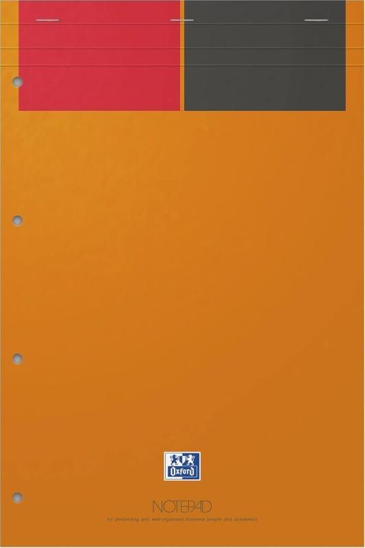 Oxford Lot de 5 Notepad Bloc agrafé A4+ 160p./80 feuilles 80g/m², ligné, perforées 4 trous - 3020120011028_0