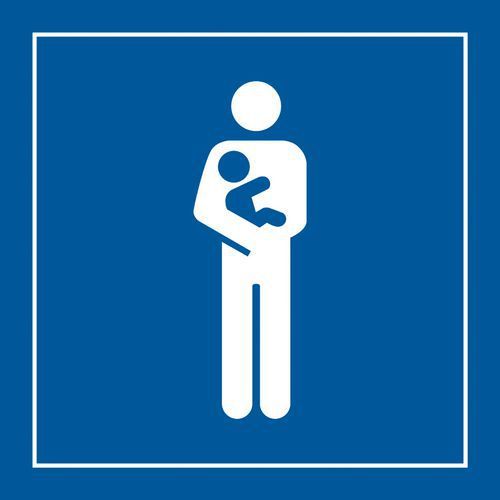 PICTO PRIORITÉ ENFANT BAS ÂGE PVC BLANC/BLEU 250X250