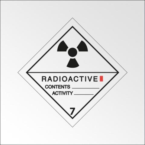 PLAQUE DE TRANSPORT ADR 7 -MATIÈRES RADIOACTIVES - CATÉGORIE I - 300 X 300 MM - PLAQUE MAGNÉTIQUE