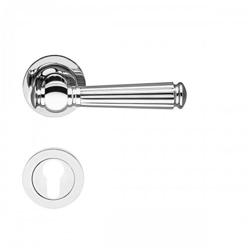 POIGNÉES DE PORTE SUR ROSACES RONDES SÉRIE R 260 SCHÖNTAL - CHROMÉ - CLÉ I KARCHER DESIGN