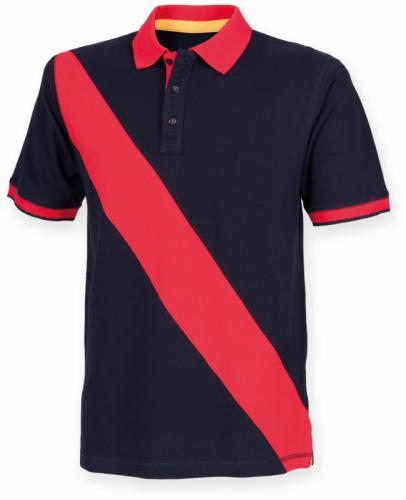 Polo bande diagonale homme Front Row - 100% coton, maille piquée, personnalisable avec logo_0