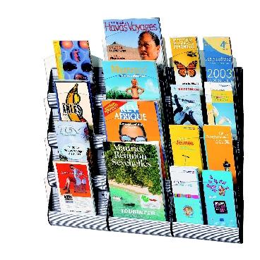 PRÉSENTOIR MURAL VISUAL 4 CASES A5 OU 1/3 A4 ALU - MANUTAN COLLECTIVITÉS