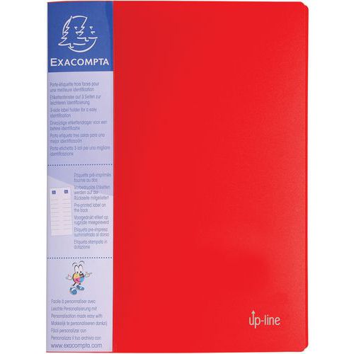 PROTÈGE-DOCUMENTS RIGIDE AVEC PORTE ÉTIQUETTE 80 VUES ROUGE - EXACOMPTA