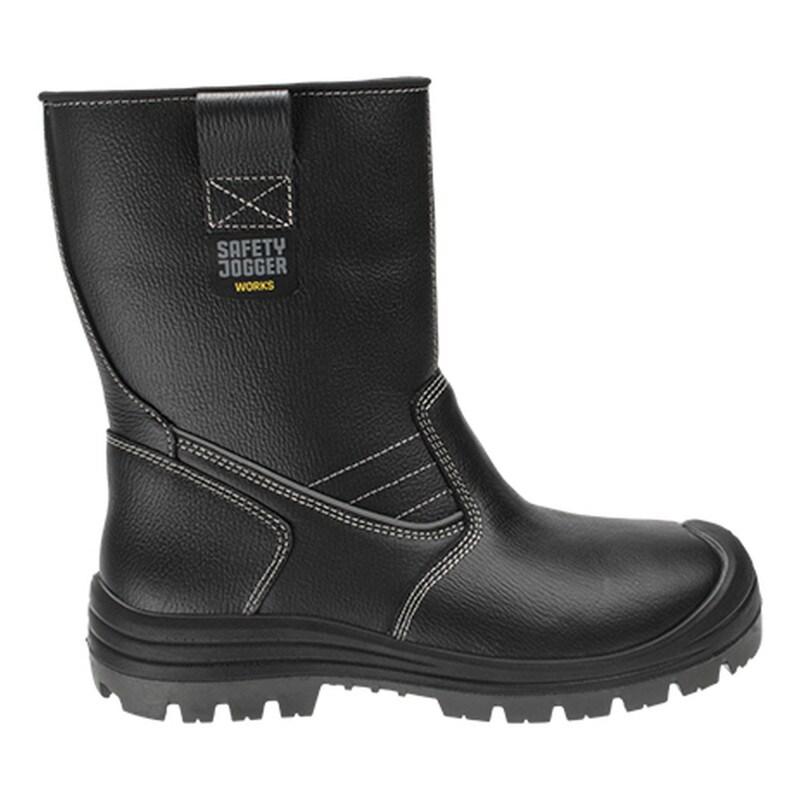 Safety Jogger - Bottes de sécurité polyvalentes en cuir avec talons nervurés et une doublure chaude BESTBOOT noir S3 Noir Taille 46 - 46 noir mati�_0