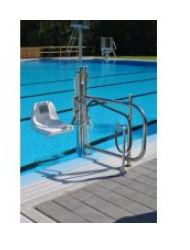 Siège ascenseur de piscine mobile hydraulique - Delphin - Inox marine, homologué CE, charge utile 130 kg_0