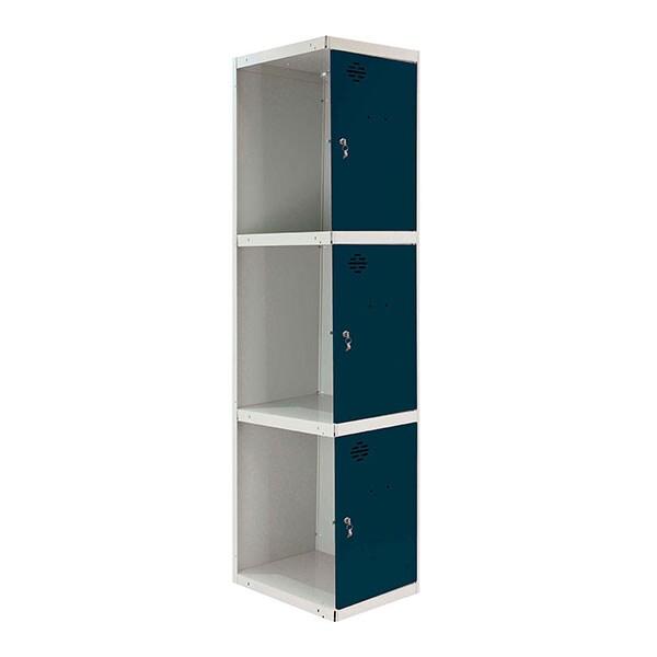 SimonRack Cassier métallique 3 portes ADDITIONNEL démonté GRIS/ANTHRACITE 1800x400x500 mm (haut x largeur x profondeur) - 8425437107450_0