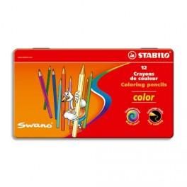 STABILO COLOR BOITE MÉTAL 12 CRAYONS DE COULEUR