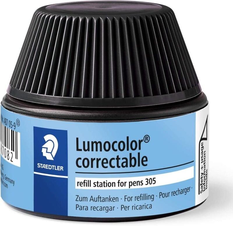 Staedtler 487 05 - Flacon Recharge 20 ml Pour Feutre Effaçable À Sec 305 Noir - 4007817487082_0