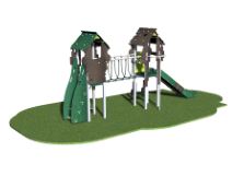 Structure de jeux combinées 2 tours 1200 Cruzoe - CRU21202I - Crea Équipements - pour enfants de 2 à 12 ans_0