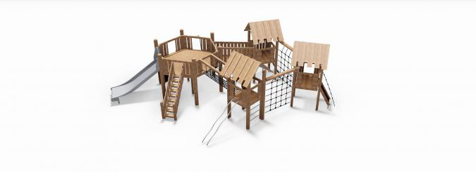 Structure multifonctions en robinier Selor - 8038415 - Hags - pour enfants 5-12 ans - 10m de long, 6.6m de large et 3.2m de haut_0