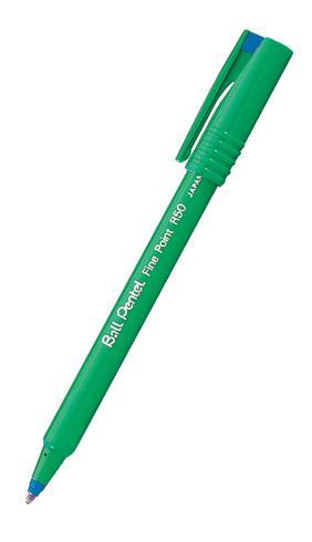 LOT DE 2 - STYLO FEUTRE PENTEL BALL R50 À CAPUCHON POINTE 0,8 MM - ÉCRITURE FINE BLEU