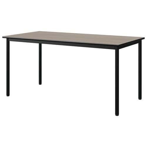 TABLE MALIBU 160X80 T6 4P STRA CHÊNE 1146/NOIR NOIR 9005 - MANUTAN EXPERT