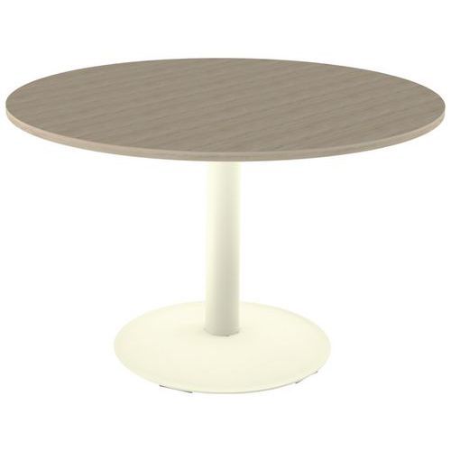 TABLE MANO Ø120 T6 - STRATIF ABS CHÊNE BORDALINO/BEIGE 1013 - MOBIDECOR