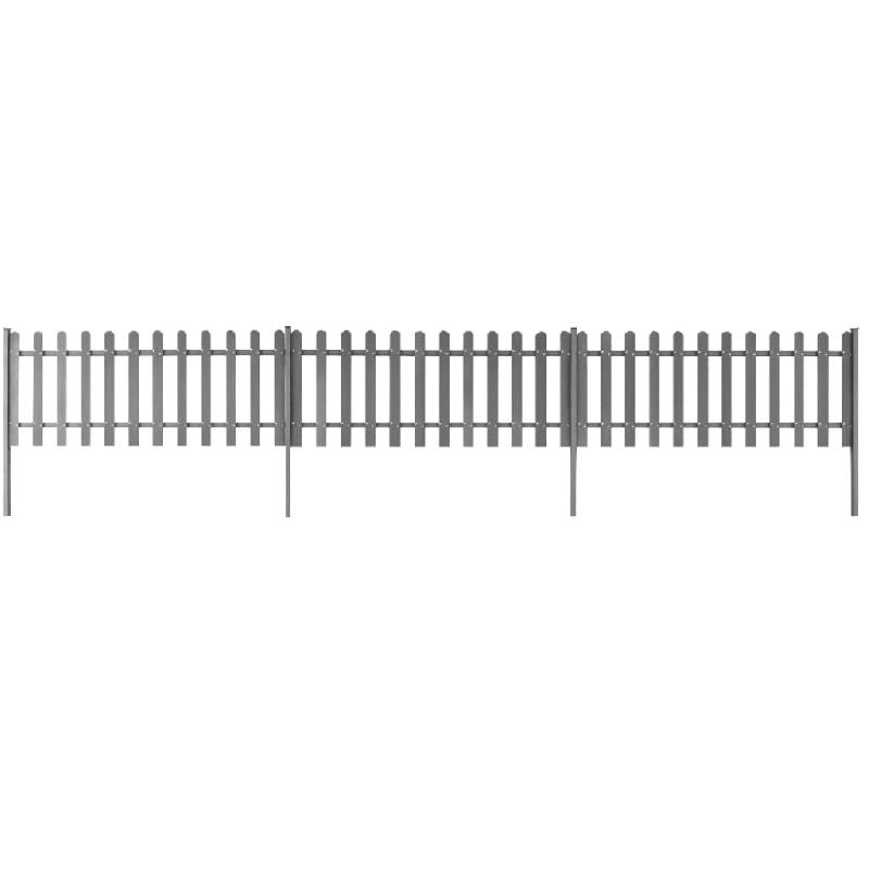 Vidaxl clôture à piquets avec poteaux 3 pcs wpc 600x80 cm 42827_0