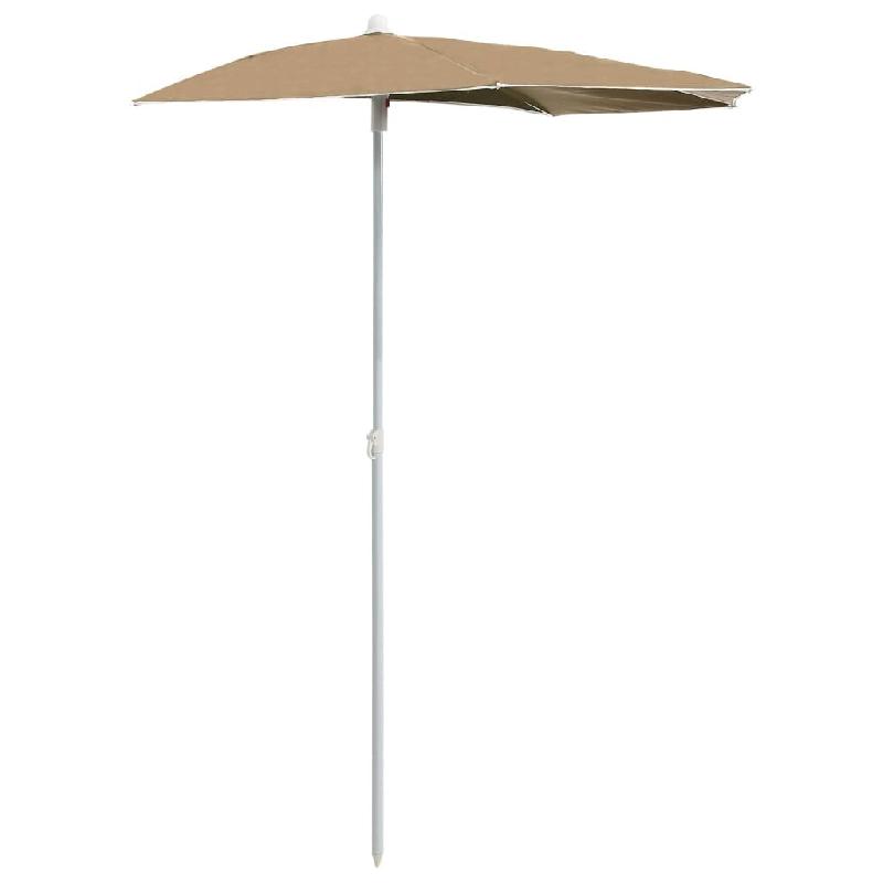 VidaXL Demi-parasol de jardin avec mât 180x90 cm taupe Modèle Balcon Latitude - 315562_0