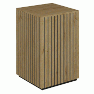 Angle de comptoir Vertigo T03 MDF noir et chêne clair 60x60x93cm