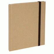 Cahier Nature 17x22 192p./96 feuilles 90 g/m² brochées, élastique de fermeture, coloris beige, ligné - 3370440272211