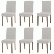 Décoshop26 - Lot de 6 chaises de salle à manger dossier haut en tissu bouclé crème pieds en bois clairs 04_0007633 - 3000262207930 Décoshop26 - Lot de 6 chaises de salle à manger dossier haut en tissu bouclé crème pieds en bois clairs 04_0007633 - 3000262207930