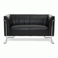 Divan lounge CURACAO similicuir 2 places noir hjh OFFICE - noir plastique 713340 Divan lounge CURACAO similicuir 2 places noir hjh OFFICE - noir plastique 713340