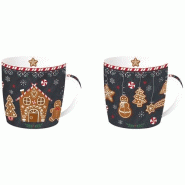 EASY LIFE Coffret 2 mugs 35 cl - Pain d'Épices - 035-1200506