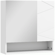 Helloshop26 - Armoire miroir salle de bain 55 x 17 x 55 cm gain de place fermeture douce contemporain en panneau de particules blanc 21_0001987 - blan