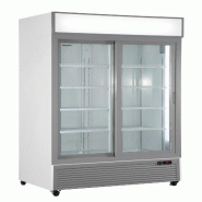 KLIMAITALIA Vitrine ventilée pour boissons portes coulissantes. Base de porte inox. Temp. 0°C/+10°C. Modèle CL1100V2GCSLWHITE