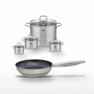 Lot Poêle céramique 28cm et 4 Faitouts Elo Profi Therm Platinum - gris inox 3176239951967