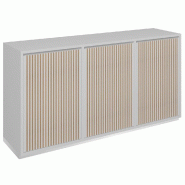 Meuble Vertigo T01 4 tiroirs anglaise 1 porte MDF naturel & blanc 180x47x93cm