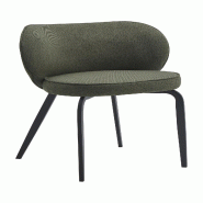 Mobiliara Lot de 2 Chaises Arthur Vert Sapin – Assise Mousse Haute Densité, Piètement Acier Époxy Madrid, Design Contemporain - vert polyester A0