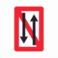 Panneau A4 - Interdiction de croiser et de dépasser - fluvial