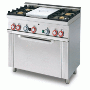PLATEAU TOUT GAZ + 4 brûleurs avec four à gaz statique et grill. Dimensions 100x60 h90 cm. Modèle TPF4-610G - 2243