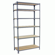 SimonRack Étagère Rangement 2500x1000x500 mm, 6 niveaux, plateaux en bois, charge 150 kg par niveau, Gris - Maderclick - métal 8435104955543