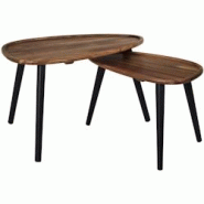Table gigogne galet en acacia (Lot de 2) The Home Deco Factory - noir 3664944612636 Table gigogne galet en acacia (Lot de 2) The Home Deco Factory - noir 3664944612636