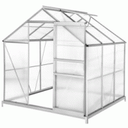 TecTake GmbH tectake Serre en aluminium avec fondation, résistant aux UV blanc transparent - 402472 - transparent aluminium 402472 TecTake GmbH tectake Serre en aluminium avec fondation, résistant aux UV blanc transparent - 402472 - transparent aluminium 402472