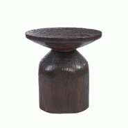 Bazar Bizar Table d'appoint en bois Drumline 50x50 cm noyer foncé - marron Bois massif BAFU001DW