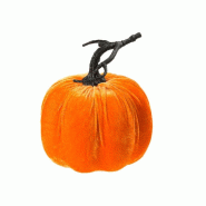 Citrouille velours orange Ø17 x H17 cm