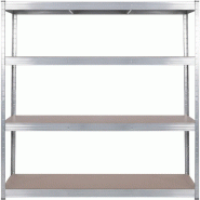 CLP Étagère lourde Métal HBT: 180x160x60 cm Argent - argenté métal 327541