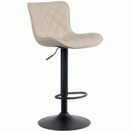 CLP Tabouret de bar Emma Pied en Métal Hauteur réglable Siège pivotant Crème/Similicuir - beige polyester 321021 CLP Tabouret de bar Emma Pied en Métal Hauteur réglable Siège pivotant Crème/Similicuir - beige polyester 321021