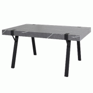 Décoshop26 - Table à manger design industriel 150x90 cm MDF aspect marbre gris et fer 04_0008562 - gris 3000262625628