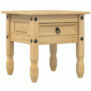 Décoshop26 - Table d'appoint table de chevet avec tiroir 50 x 50 x 50 cm bois de pin massif bois d'ingénierie et métal DEC032427 - métal 3000258980731