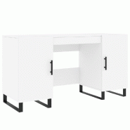 Helloshop26 - Bureau table poste de travail meuble d'ordinateur informatique étude 140 x 50 x 75 cm bois d'ingénierie blanc 02_0023512 - blanc Bois