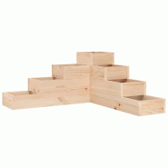 Helloshop26 - Jardinière en bois de pin massif design en forme de L 80,5 x 79 x 36 cm extérieur 4 niveaux ambiance rustique 02_0048506 - Bois massif