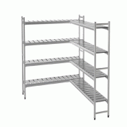 KBS Gastrotechnik KBS Aménagement d'étagères en L 2880x400x1600 mm Aluminium anodisé PVC jusqu'à 75 kg - 4059395011395