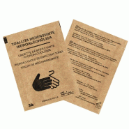 Lingette désinfectante hydroalcoolique papier naturel 8x6cm - par 500