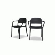 Lot de 2 chaises avec acc. BLENDY - noir